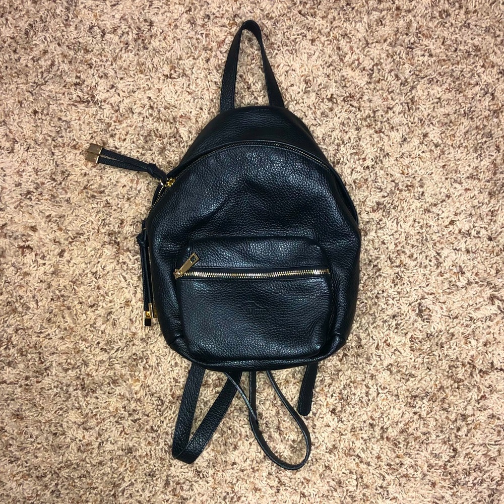 Black Italian leather book bag